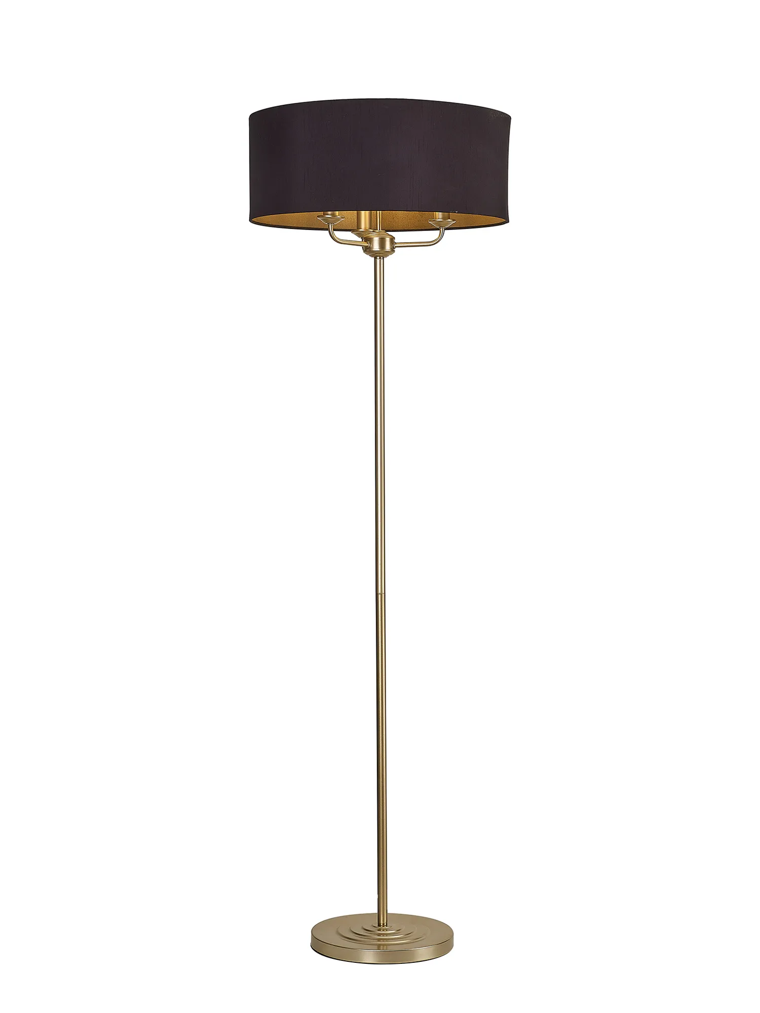 Banyan 45cm 3 Light Floor Lamp Champagne Gold; Midnight Black